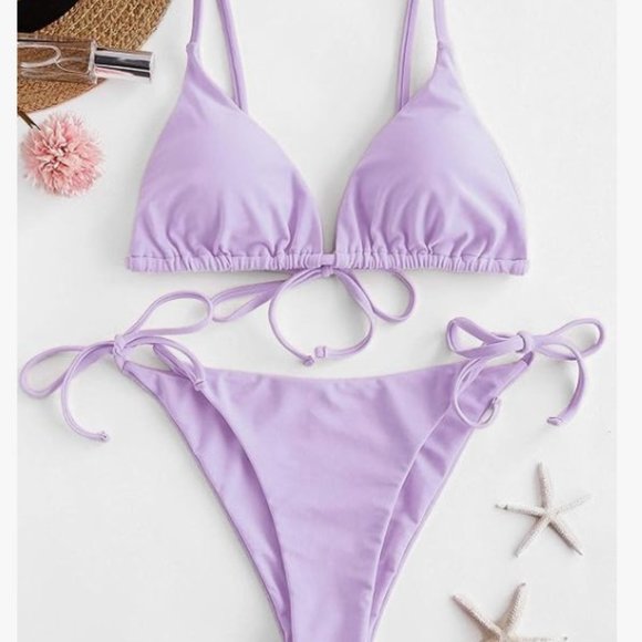 Lavender Zaful String Bikini - XL - Picture 3 of 6